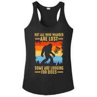 Funny Disc Golf Art For Bigfoot Lovers Not All Who Wander Are Lost Ladies PosiCharge Competitor Racerback Tank