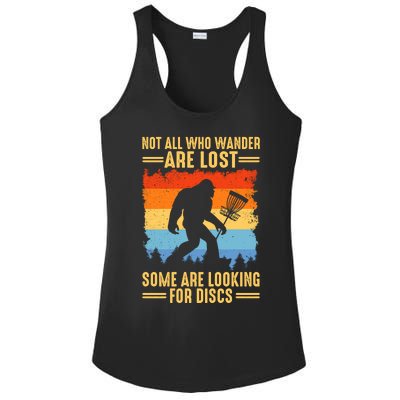 Funny Disc Golf Art For Bigfoot Lovers Not All Who Wander Are Lost Ladies PosiCharge Competitor Racerback Tank