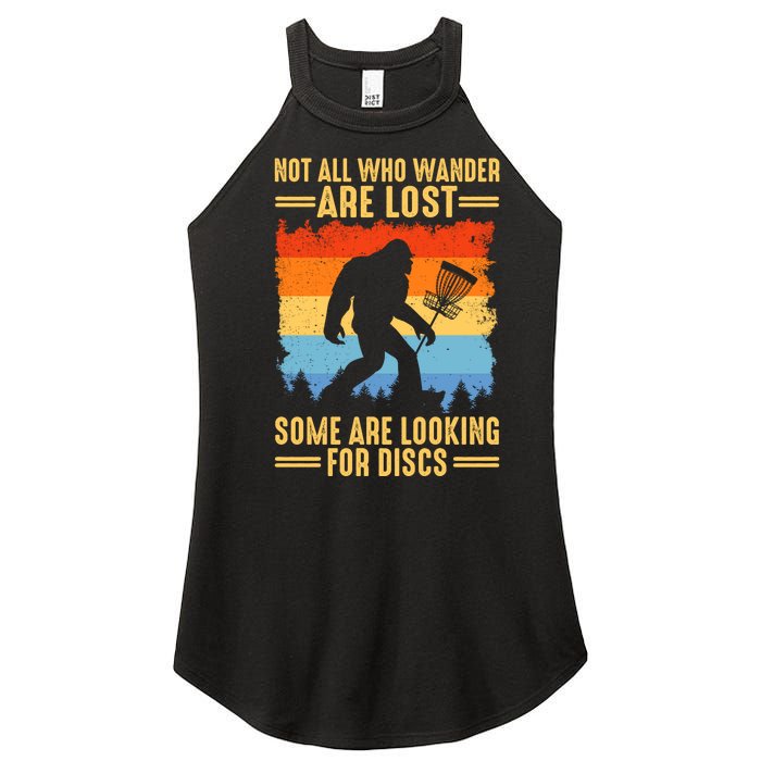 Funny Disc Golf Art For Bigfoot Lovers Not All Who Wander Are Lost Women's Perfect Tri Rocker Tank