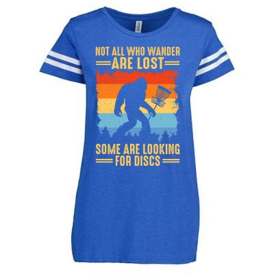 Funny Disc Golf Art For Bigfoot Lovers Not All Who Wander Are Lost Enza Ladies Jersey Football T-Shirt