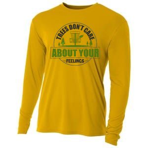 Funny Disc Golf Trees Don't Care About Your Feelings Cooling Performance Long Sleeve Crew