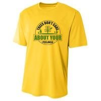 Funny Disc Golf Trees Don't Care About Your Feelings Youth Performance Sprint T-Shirt