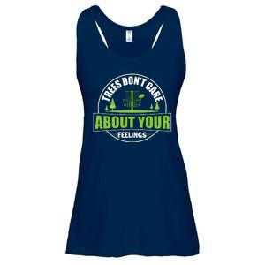 Funny Disc Golf Trees Don't Care About Your Feelings Ladies Essential Flowy Tank