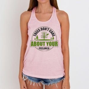 Funny Disc Golf Trees Don't Care About Your Feelings Women's Knotted Racerback Tank