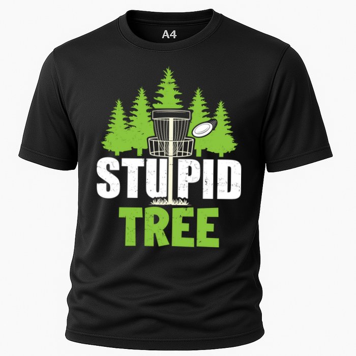 Funny Disc Golf Stupid Tree Cooling Performance Crew T-Shirt