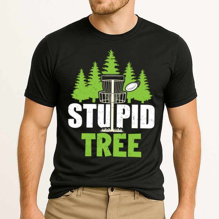 Funny Disc Golf Stupid Tree Cooling Performance Crew T-Shirt