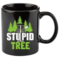 Funny Disc Golf Stupid Tree 11oz C Handle Ceramic Mug