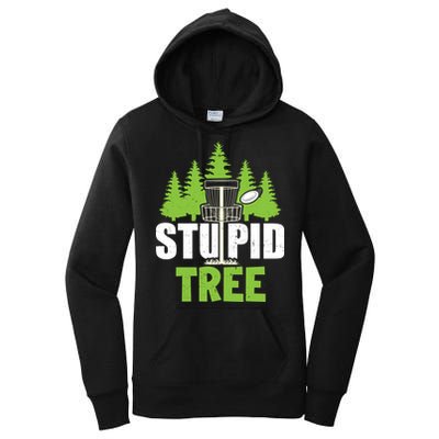 Funny Disc Golf Stupid Tree Women's Pullover Hoodie