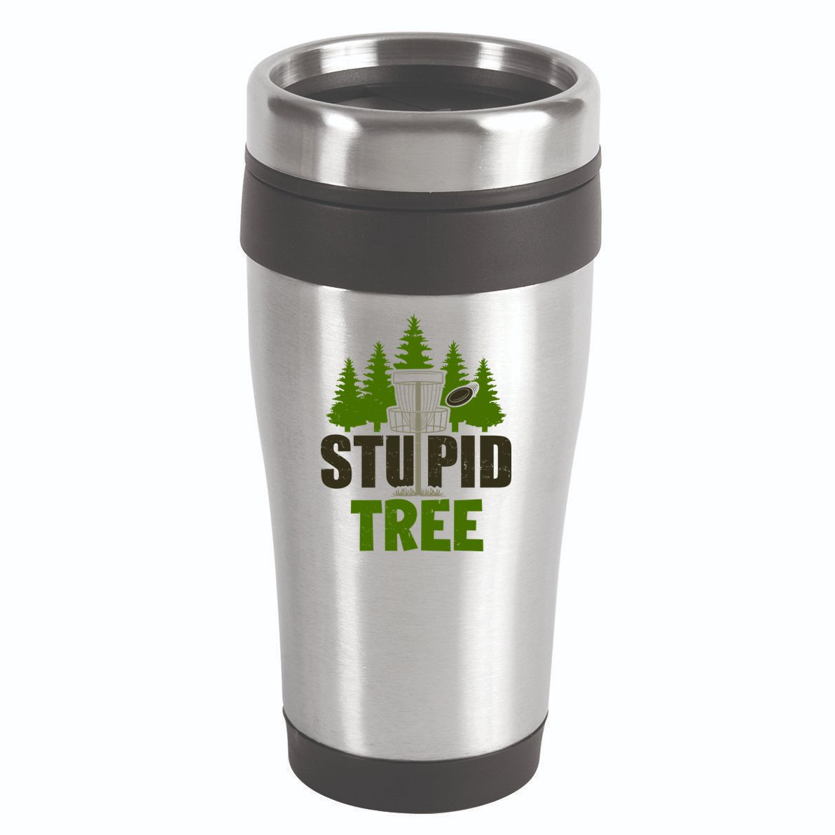 Funny Disc Golf Stupid Tree 16oz Travel Tumbler