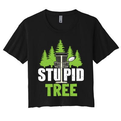 Funny Disc Golf Stupid Tree Crop Top