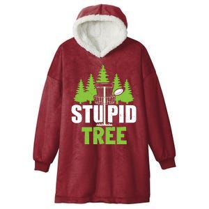 Funny Disc Golf Stupid Tree Hooded Wearable Blanket