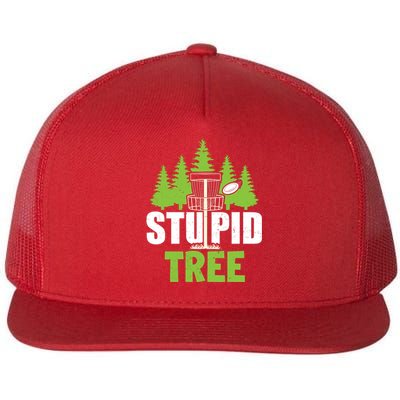 Funny Disc Golf Stupid Tree Flat Bill Trucker Hat