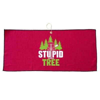 Funny Disc Golf Stupid Tree Large Microfiber Waffle Golf Towel