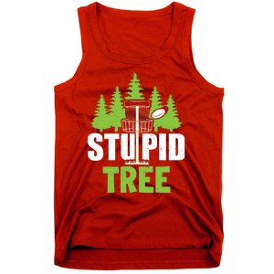 Funny Disc Golf Stupid Tree Tank Top