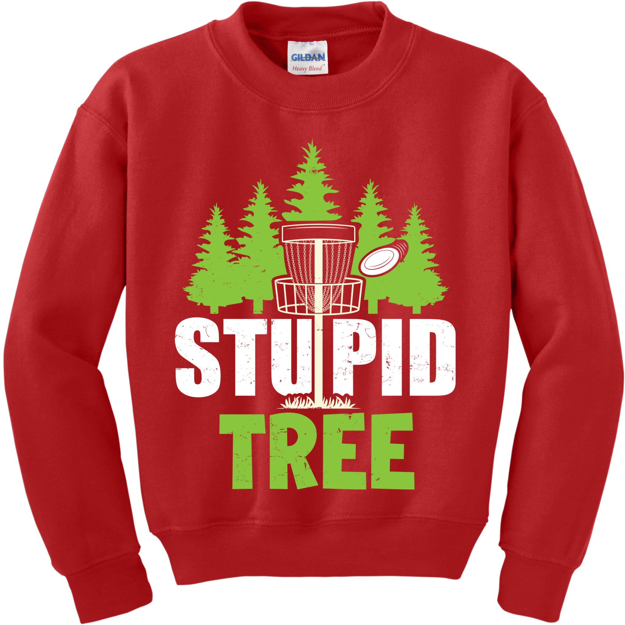 Funny Disc Golf Stupid Tree Kids Sweatshirt