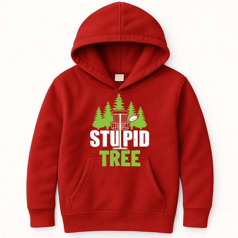 Funny Disc Golf Stupid Tree Kids Hoodie