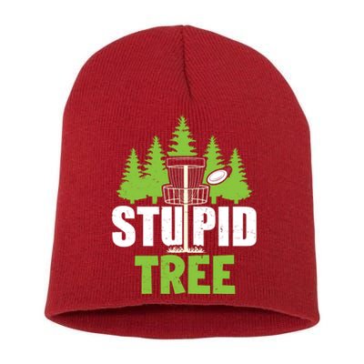 Funny Disc Golf Stupid Tree Short Acrylic Beanie