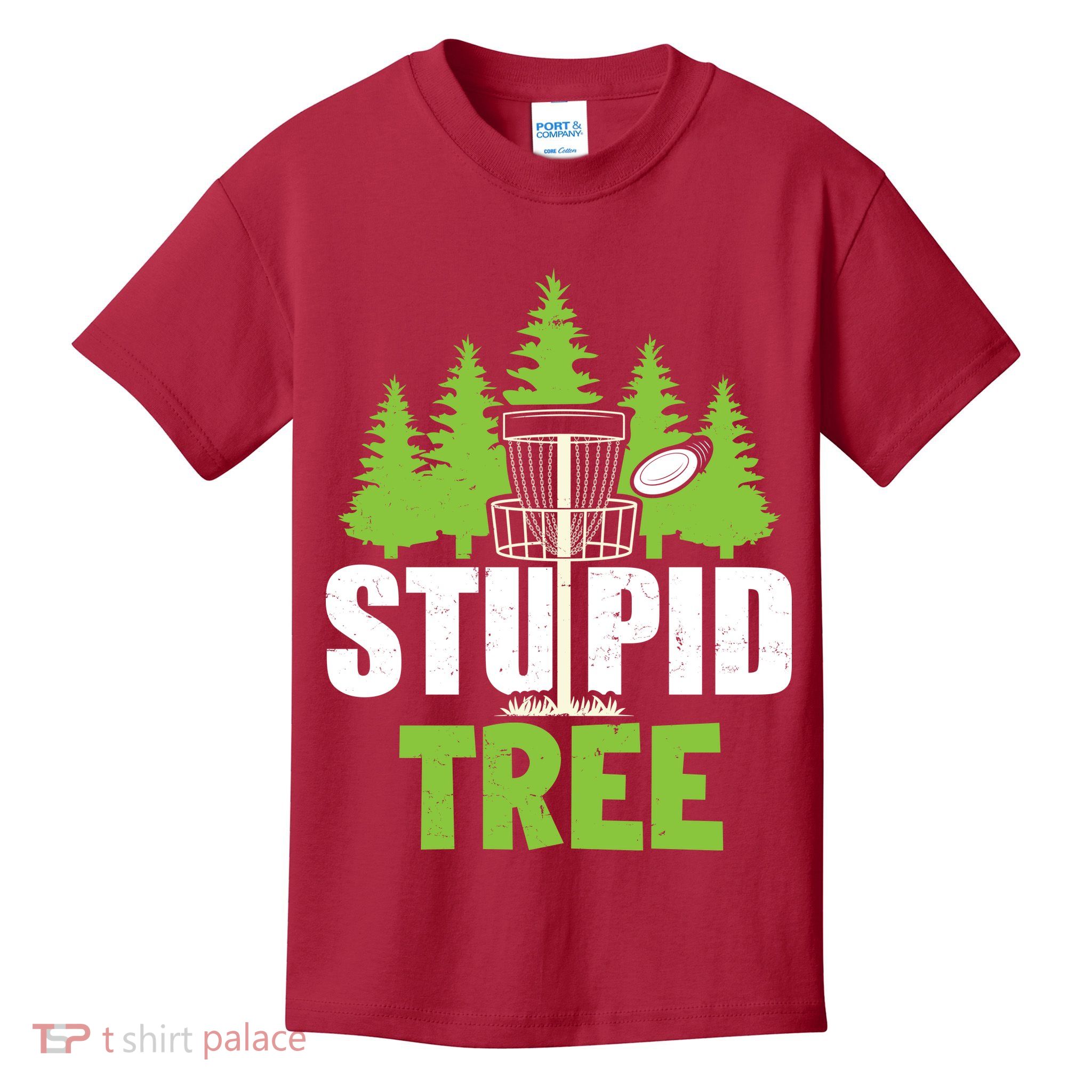 Funny Disc Golf Stupid Tree Kids T-Shirt