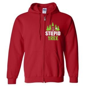 Funny Disc Golf Stupid Tree Full Zip Hoodie