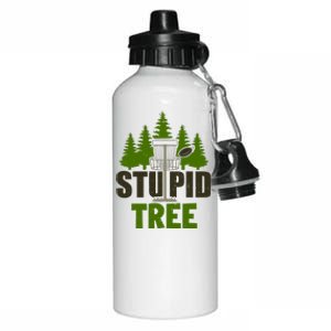 Funny Disc Golf Stupid Tree Aluminum Water Bottle