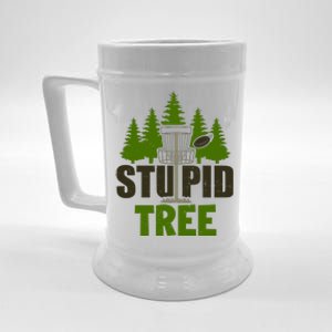 Funny Disc Golf Stupid Tree Beer Stein