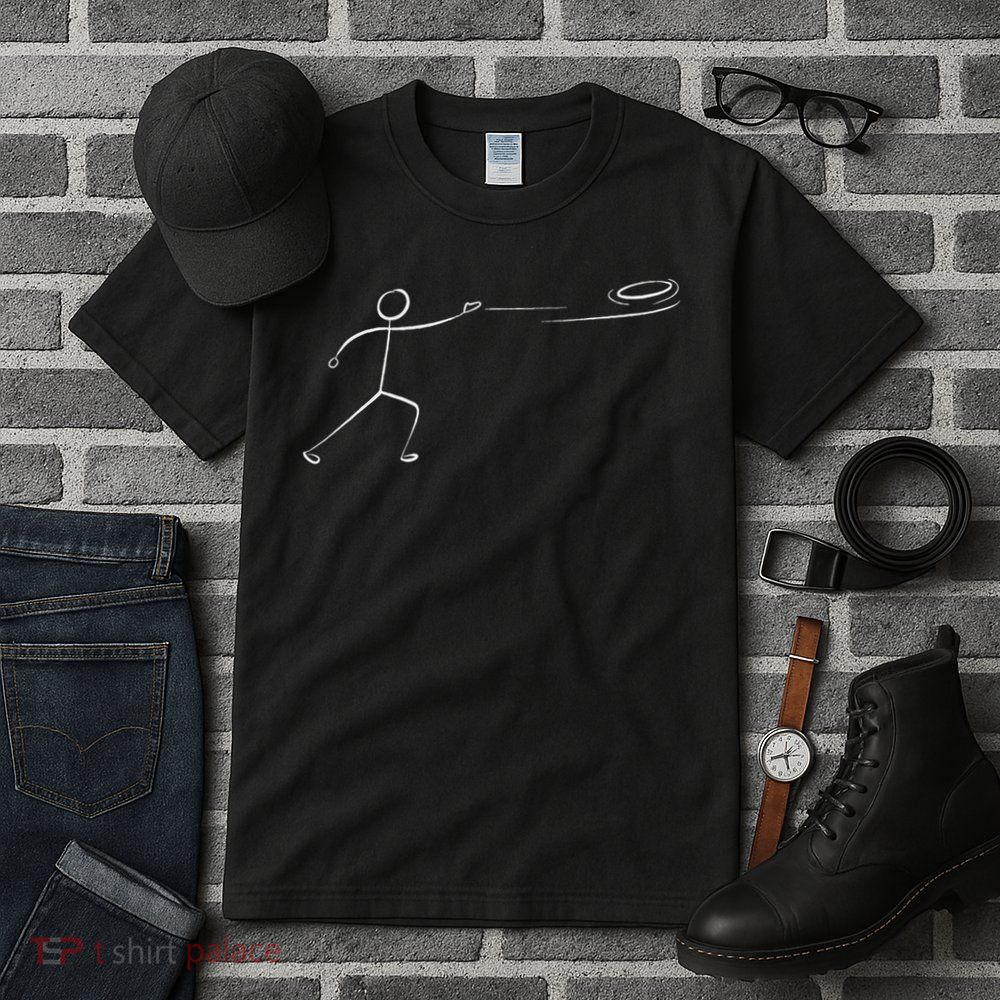 Funny Disc Golf Art For Men Women Stickman Disc Golf Lover Tall T-Shirt