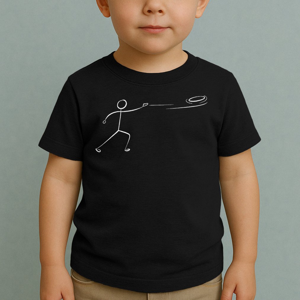 Funny Disc Golf Art For Men Women Stickman Disc Golf Lover Toddler T-Shirt