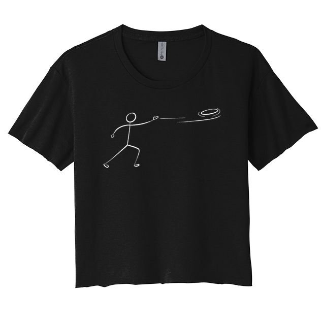 Funny Disc Golf Art For Men Women Stickman Disc Golf Lover Crop Top