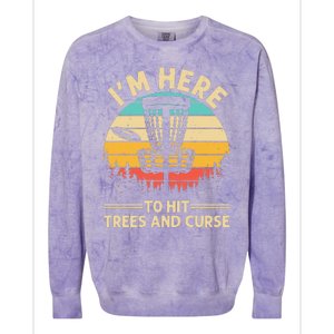 Funny Disc Golf For  Disc Golf Player Trees Sports Colorblast Crewneck Sweatshirt