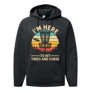 Funny Disc Golf For  Disc Golf Player Trees Sports Performance Fleece Hoodie