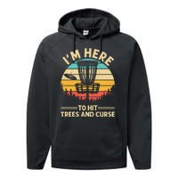 Funny Disc Golf For  Disc Golf Player Trees Sports Performance Fleece Hoodie