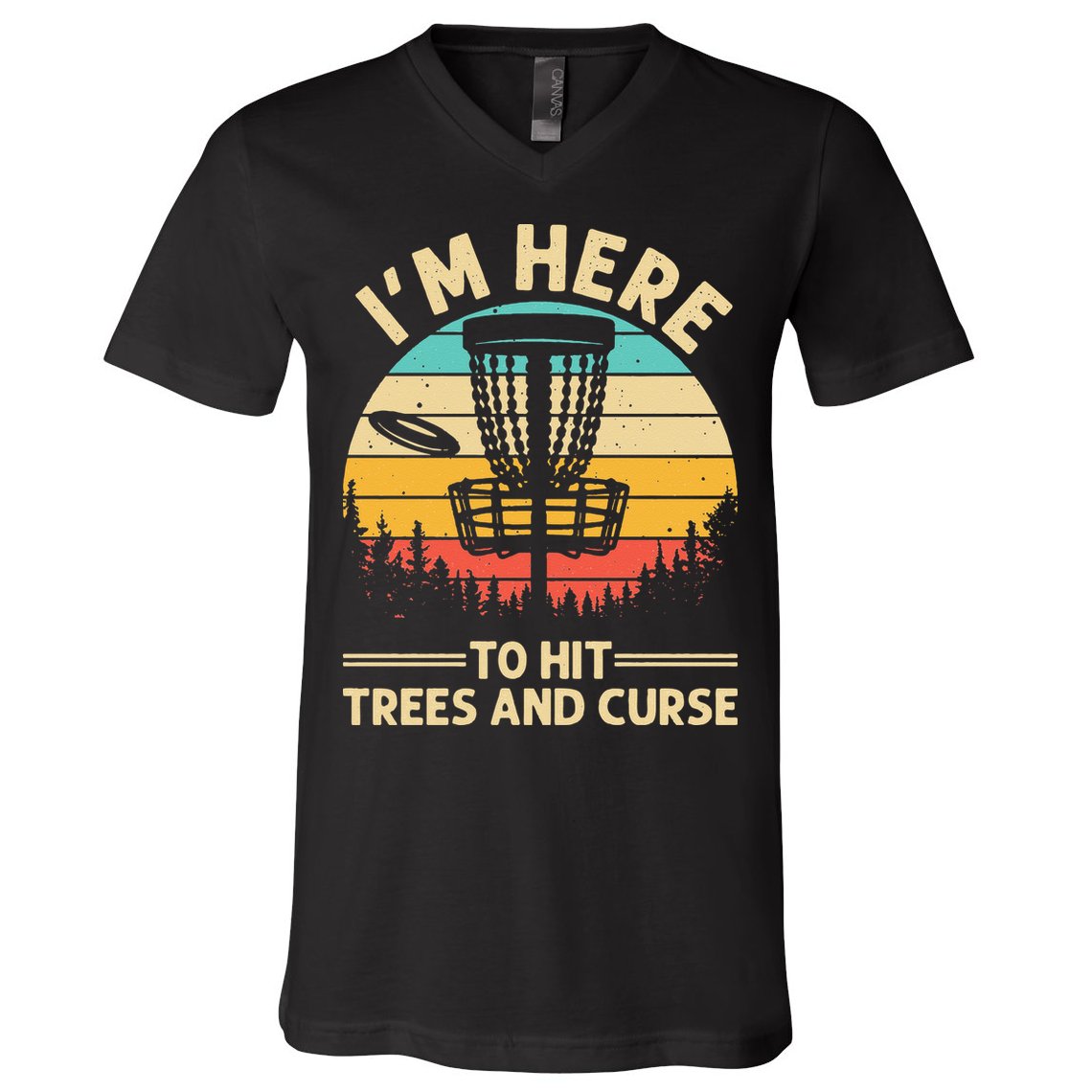 Funny Disc Golf For  Disc Golf Player Trees Sports V-Neck T-Shirt