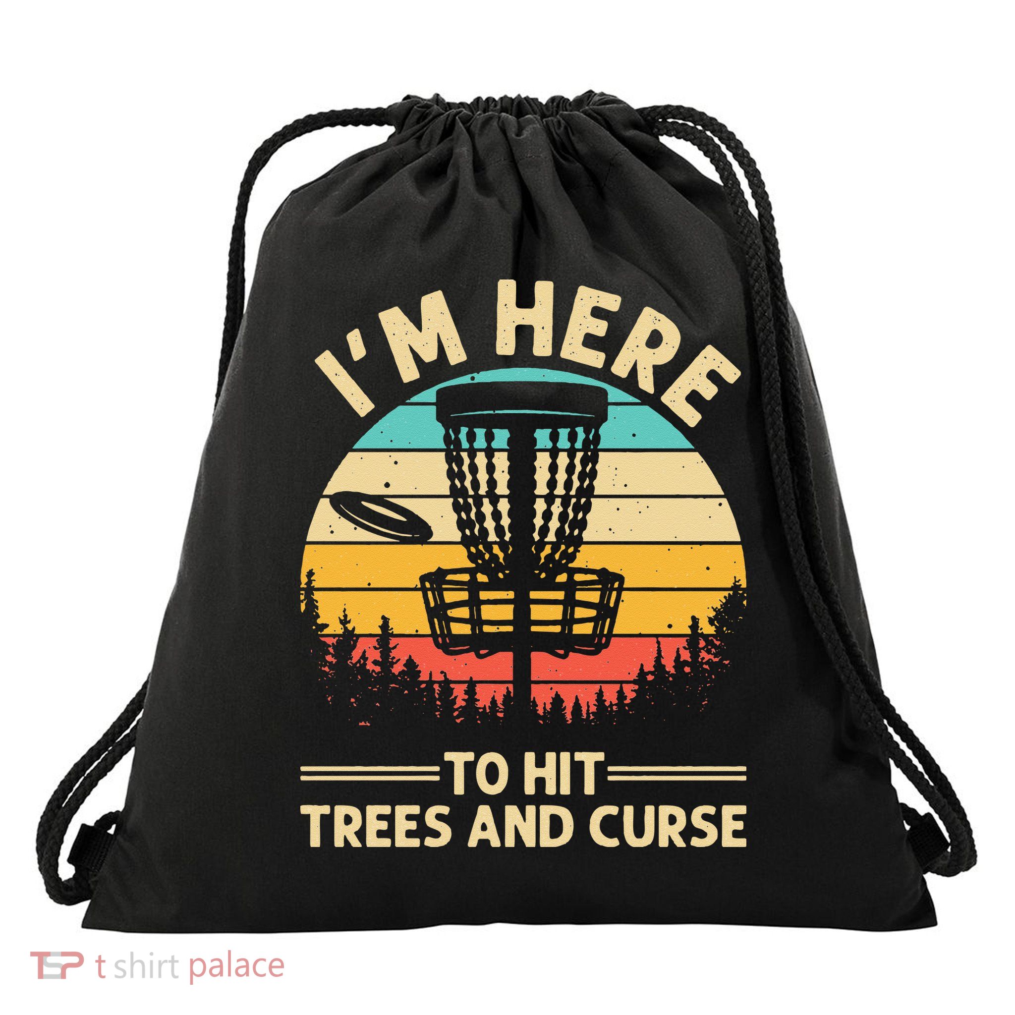 Funny Disc Golf For  Disc Golf Player Trees Sports Drawstring Bag