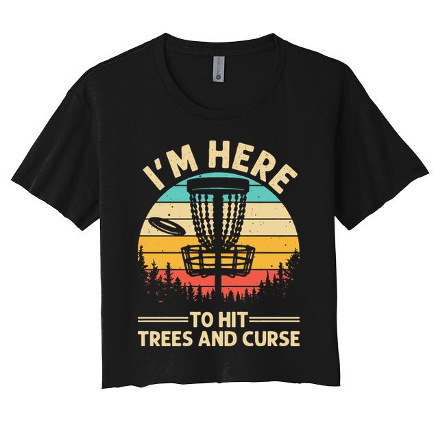 Funny Disc Golf For  Disc Golf Player Trees Sports Women's Crop Top Tee