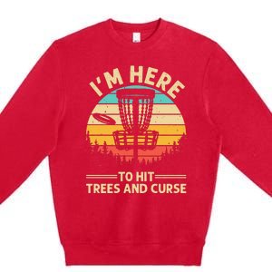 Funny Disc Golf For  Disc Golf Player Trees Sports Premium Crewneck Sweatshirt