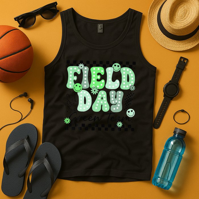 Field Day Green Team Color Field Trip Team Game Competition Tank Top