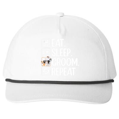 Funny Dog Groomer Design For Pet Groomer Grooming Snapback Five-Panel Rope Hat