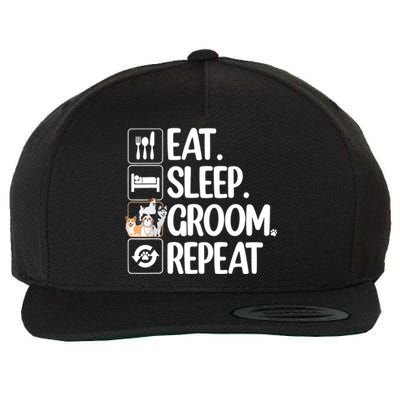 Funny Dog Groomer Design For Pet Groomer Grooming Wool Snapback Cap