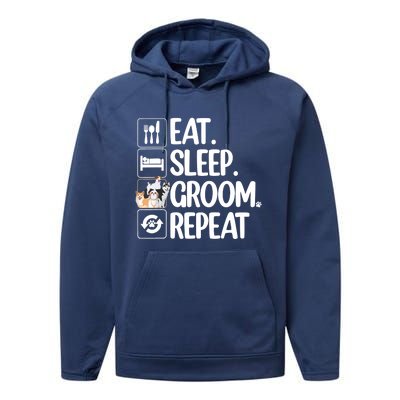 Funny Dog Groomer Design For Pet Groomer Grooming Performance Fleece Hoodie