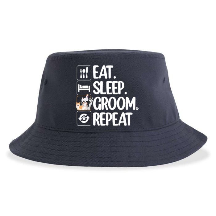 Funny Dog Groomer Design For Pet Groomer Grooming Sustainable Bucket Hat