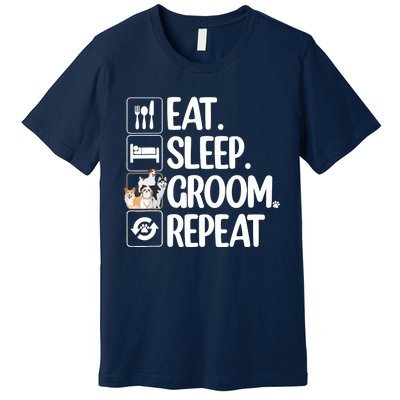 Funny Dog Groomer Design For Pet Groomer Grooming Premium T-Shirt