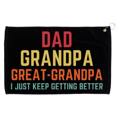 Fathers Day Gift From Grandkids Dad Grandpa Great Grandpa Grommeted Golf Towel