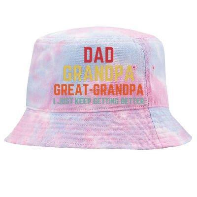 Fathers Day Gift From Grandkids Dad Grandpa Great Grandpa Tie-Dyed Bucket Hat