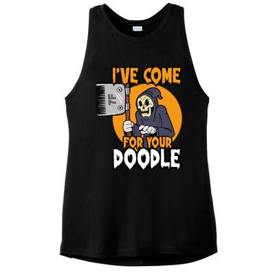 Funny Dog Groomer Reaper Brush Your Dog Grooming Halloween Ladies PosiCharge Tri-Blend Wicking Tank