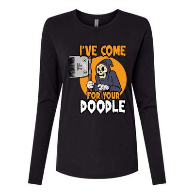 Funny Dog Groomer Reaper Brush Your Dog Grooming Halloween Womens Cotton Relaxed Long Sleeve T-Shirt