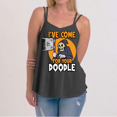 Funny Dog Groomer Reaper Brush Your Dog Grooming Halloween Women's Strappy Tank