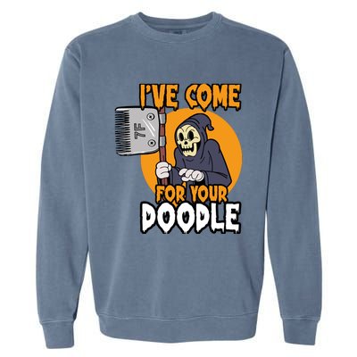 Funny Dog Groomer Reaper Brush Your Dog Grooming Halloween Garment-Dyed Sweatshirt