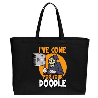 Funny Dog Groomer Reaper Brush Your Dog Grooming Halloween Cotton Canvas Jumbo Tote