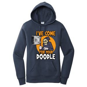 Funny Dog Groomer Reaper Brush Your Dog Grooming Halloween Women's Pullover Hoodie