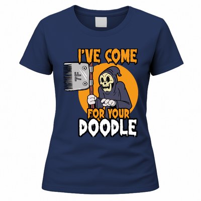 Funny Dog Groomer Reaper Brush Your Dog Grooming Halloween Women's T-Shirt